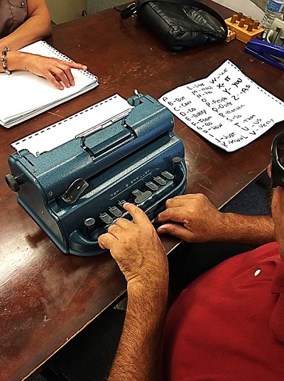 Sal Learning Braille.