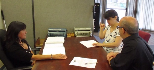 Anna Marie who who cannot see or hear is learning Braille at BSS.