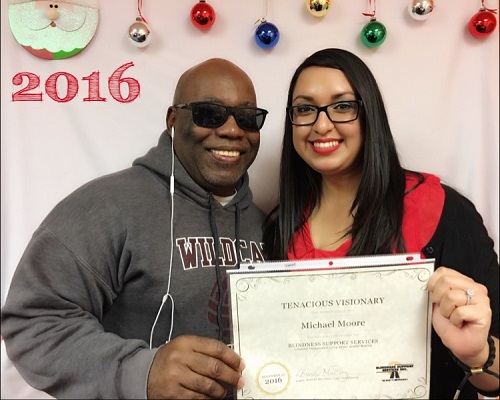 Vince received an award with Brenda