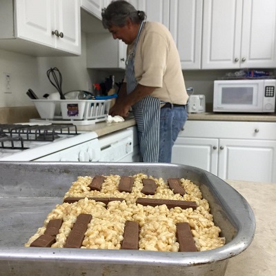 Tim Bailey learned how to make dessert.