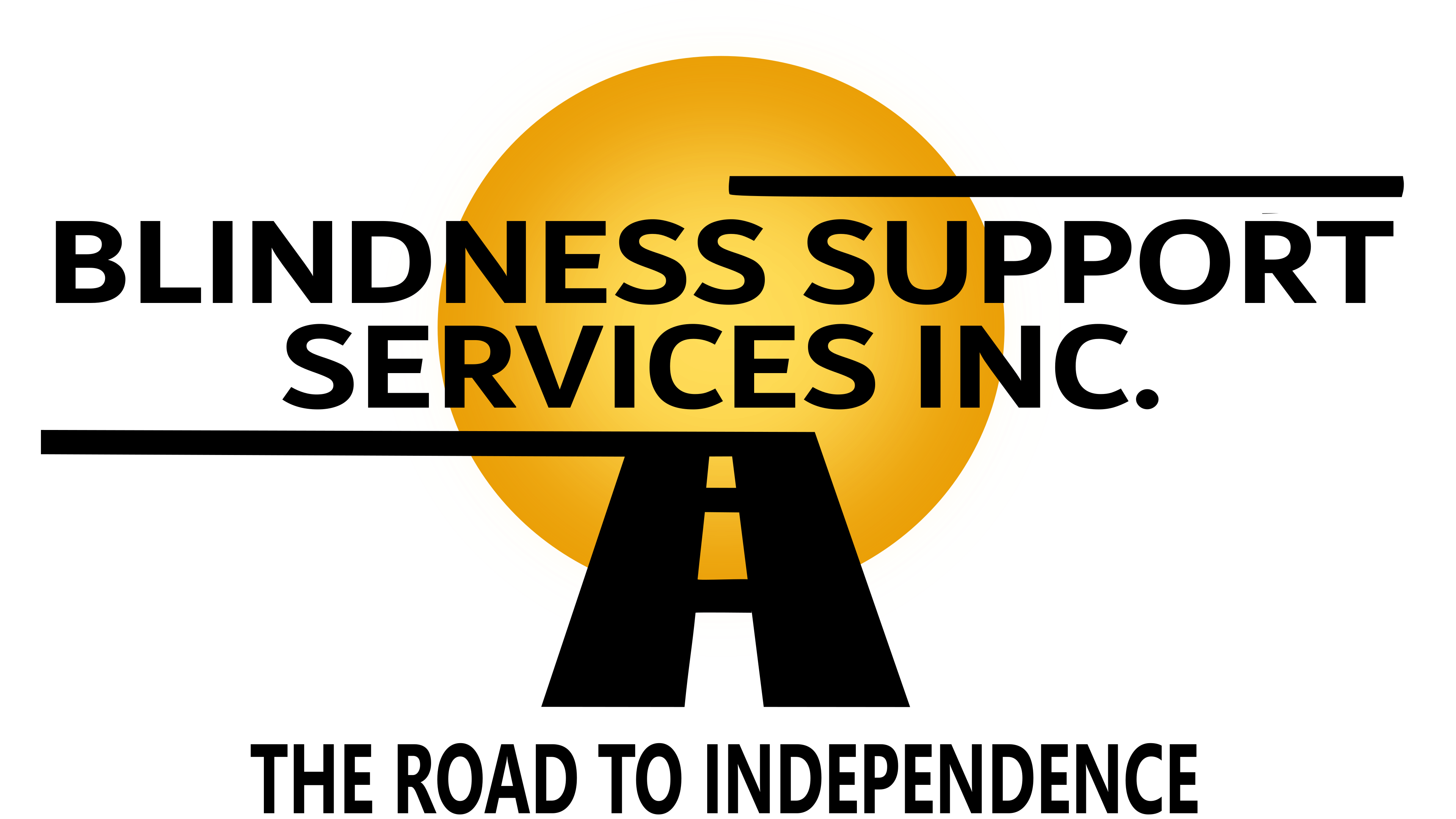 blindness support services logo a sun behind the words blindness support.