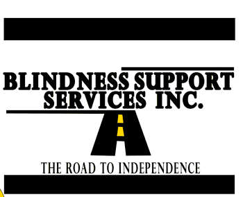blindness support services logo anamation of sun rising into the words blindness support.